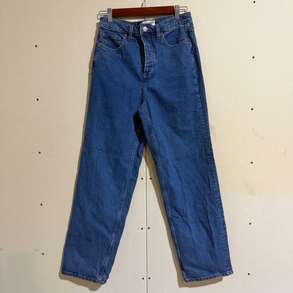 Universal Thread Highest Straight Jeans Womens 6 Blue High Rise Button Fly Denim